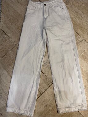 Wide Leg White Denim Jeans for Women